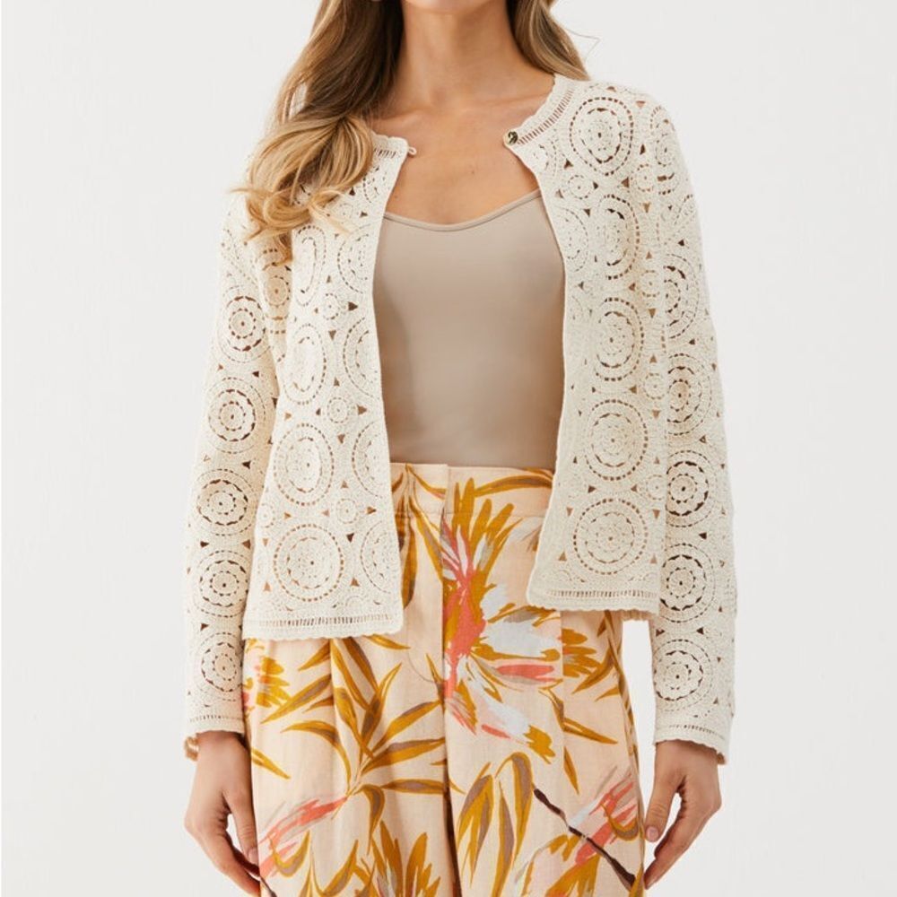 Petite Crochet Cardigan Sweater
ELLA Rafaella 🆕 
￼